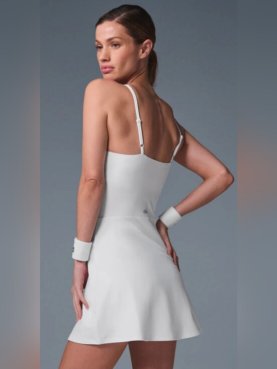 ALO Yoga Dresses & Skirts - Alo Yoga Courtside Tennis Dress White Built In Shorts XS